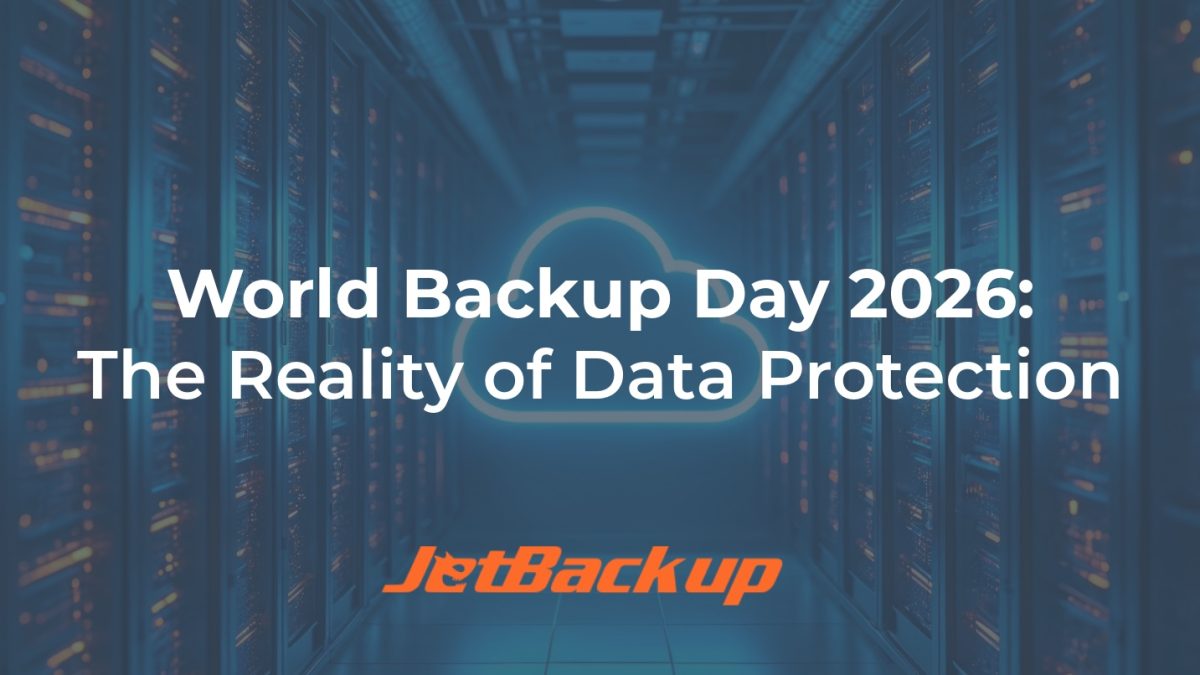 Blog title image with servers in the background and white text on top