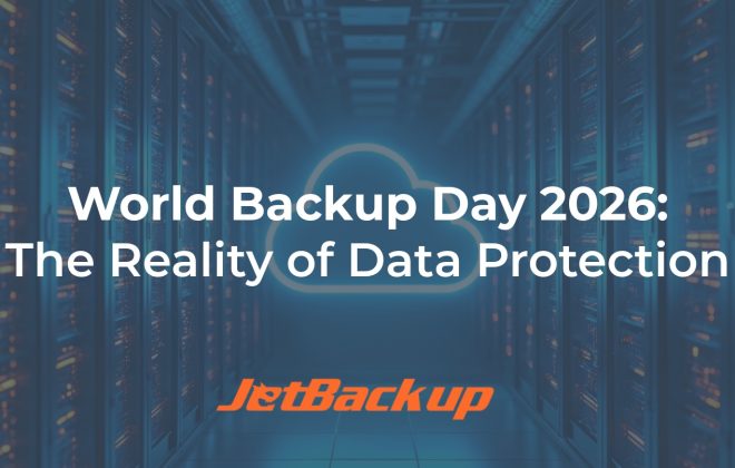 Blog title image with servers in the background and white text on top